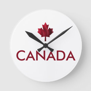 Canada Maple Leaf Round Clock