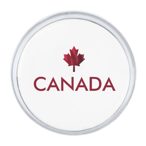 Canada Maple Leaf Silver Finish Lapel Pin