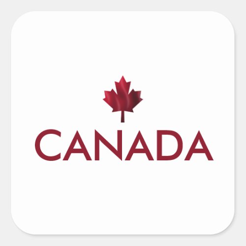 Canada Maple Leaf Square Sticker