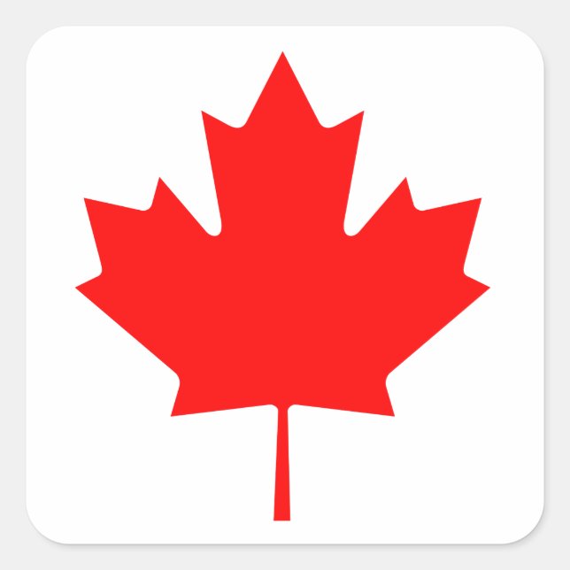 Canada Maple Leaf Square Sticker (Front)
