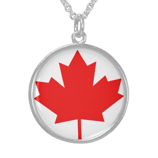 Canada Maple Leaf      Sterling Silver Necklace (Front)