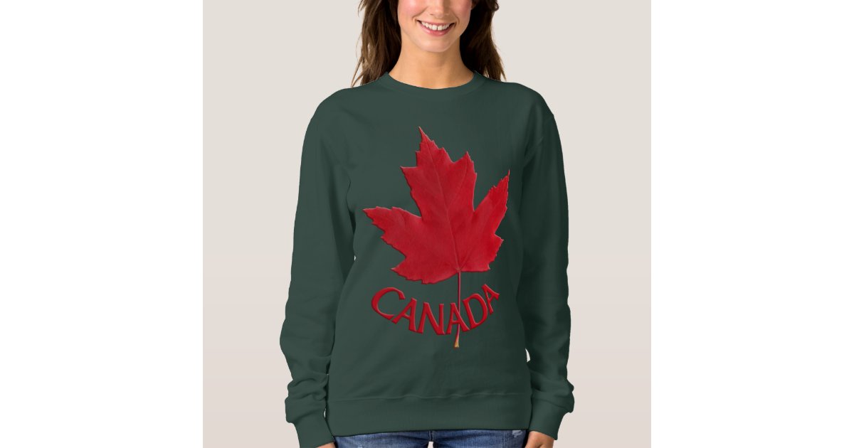 Zazzle Canada Maple Leaf Hooded Sweatshirt Canada Hoodie, Women's, Size: Adult L, Black