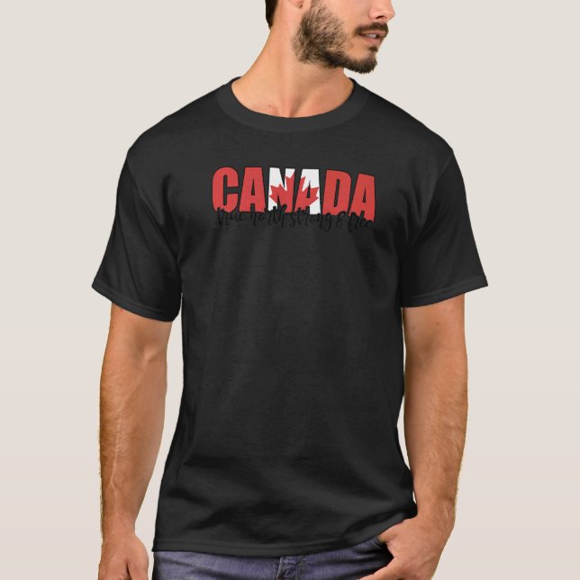 Canada Maple Leaf True North Strong And Free Canad T-Shirt (Front)