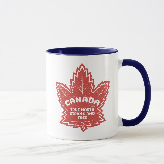 Canada Maple Leaf True North Strong And Free  Mug (Right)