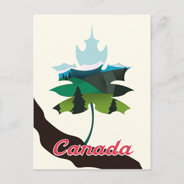 Canada maple leaf white edition postcard (Front)