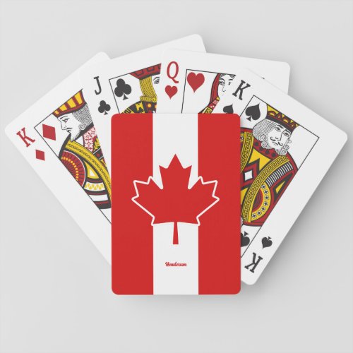 Canada Maple Leaf with Name Playing Cards