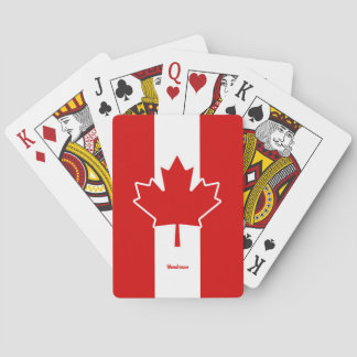 Canada Maple Leaf with Name Poker Cards