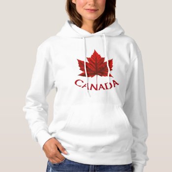Canada Maple Leaf  Women's Hoodie Hooded Shirt by artist_kim_hunter at Zazzle