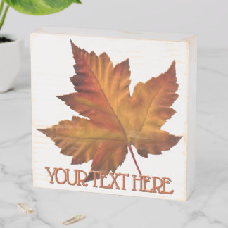 Canada Maple Leaf Wood Art Personalized Souvenir Wooden Box Sign