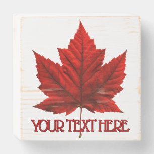 Canada Maple Leaf Wood Art Personalized Wooden Box Sign