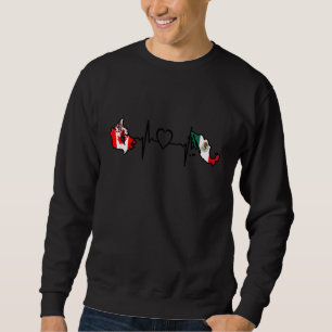 Canada Mexico Flag Canadian Mexican Heartbeat Sweatshirt