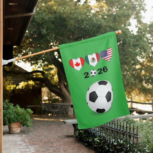 Canada Mexico USA hosting Championship 2026 House Flag (In SItu)