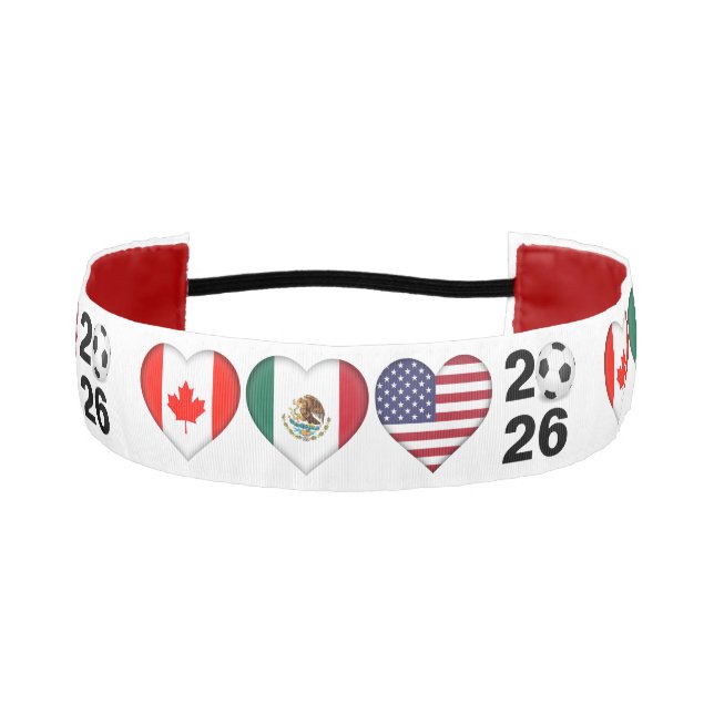 Canada Mexico USA hosting Football Tournament 2026 Athletic Headband (Front)