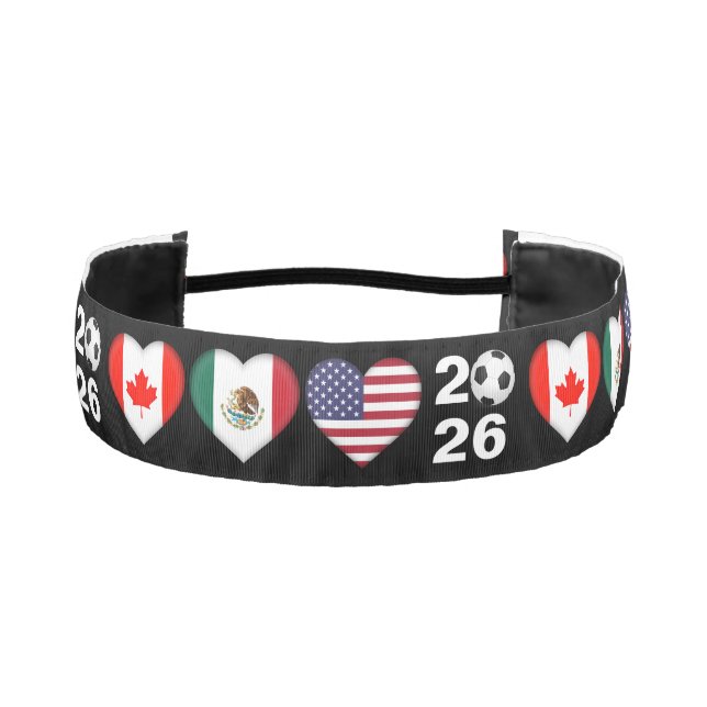 Canada Mexico USA hosting Football Tournament 2026 Athletic Headband (Front)