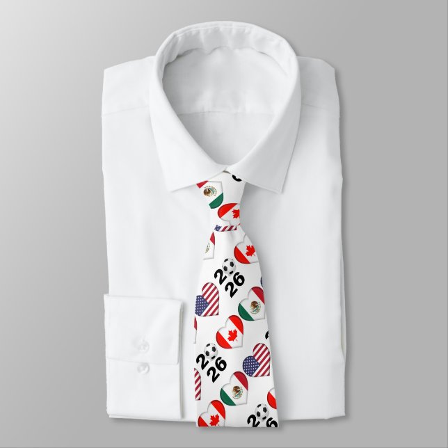 Canada Mexico USA hosting Football Tournament 2026 Neck Tie (Tied)