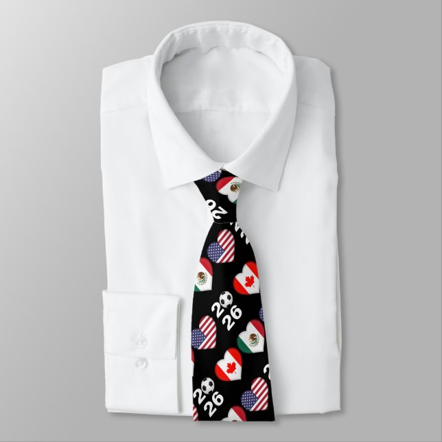 Canada Mexico USA hosting Football Tournament 2026 Neck Tie (Tied)