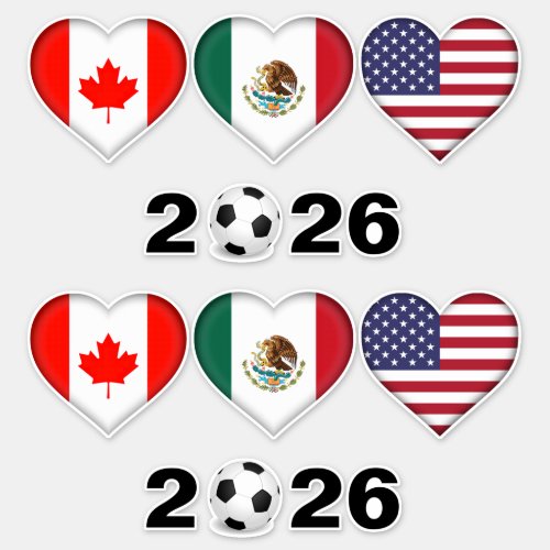 Canada Mexico USA hosting Football Tournament 2026 Sticker