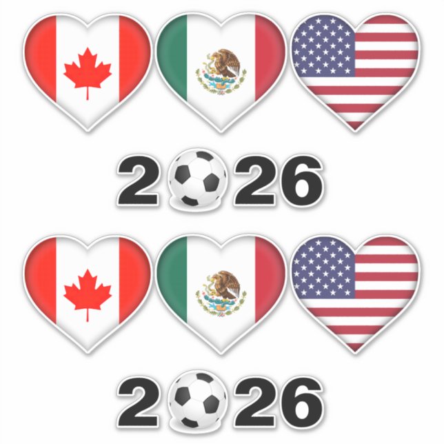 Canada Mexico USA hosting Football Tournament 2026 Sticker (Front)
