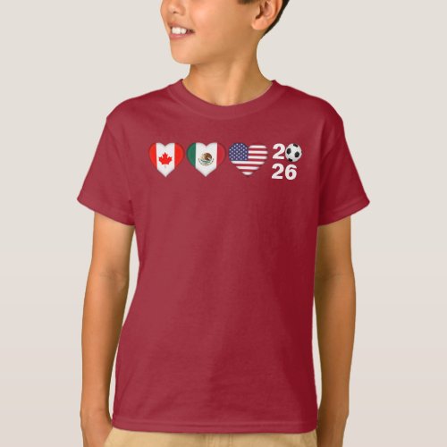 Canada Mexico USA hosting Football Tournament 2026 T_Shirt