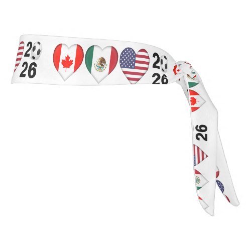 Canada Mexico USA hosting Football Tournament 2026 Tie Headband