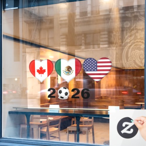 Canada Mexico USA hosting Football Tournament 2026 Window Cling