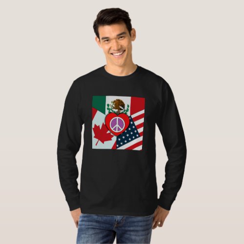 Canada_Mexico_USA Unisex Long Sleeve T_Shirt