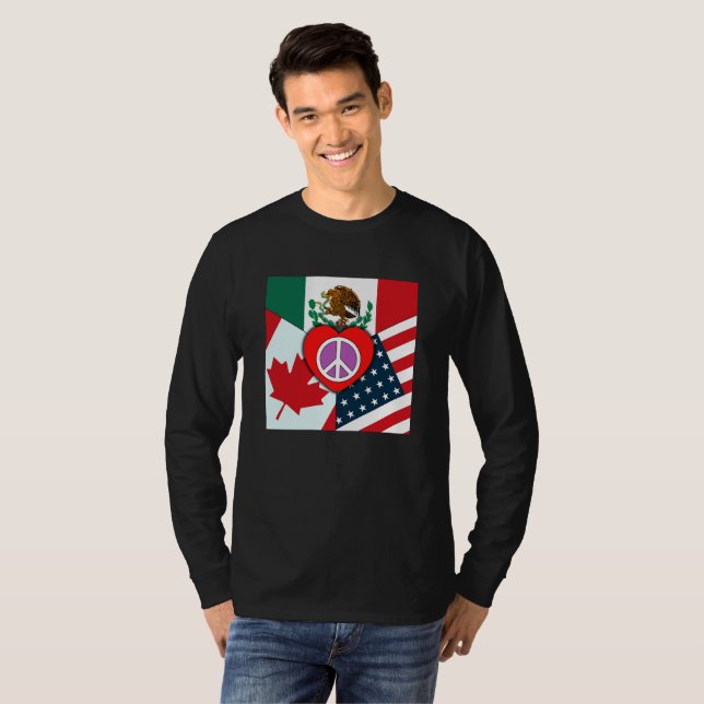 Canada-Mexico-USA Unisex Long Sleeve T-Shirt (Front Full)