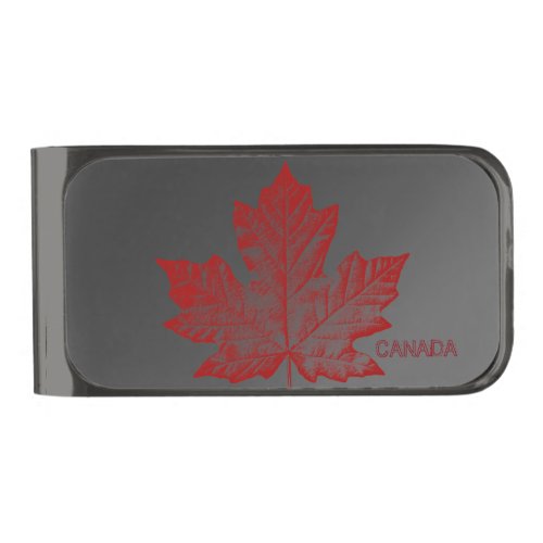 Canada Money Clips Custom Canada Maple Leaf Clips Gunmetal Finish Money Clip