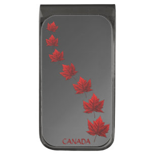 Canada Money Clips Custom Canada Maple Leaf Clips Gunmetal Finish Money Clip
