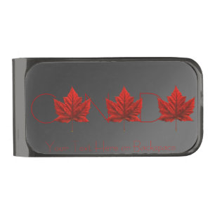Canada Money Clips Custom Canada Maple Leaf Clips Gunmetal Finish Money Clip