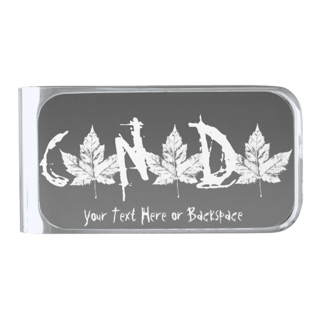 Canada Money Clips Custom Canada Maple Leaf Clips Silver Finish Money Clip (Front)