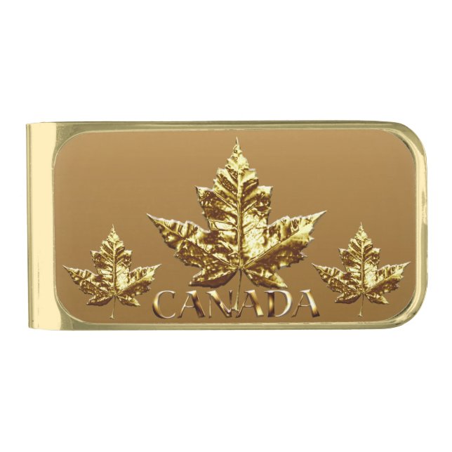 Canada Money Clips Custom Gold Canada Money Clips Gold Finish Money Clip (Front)