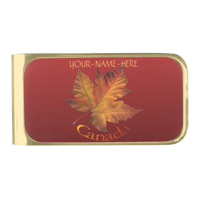 Canada Money Clips Custom Gold Canada Money Clips Gold Finish Money Clip (Front)