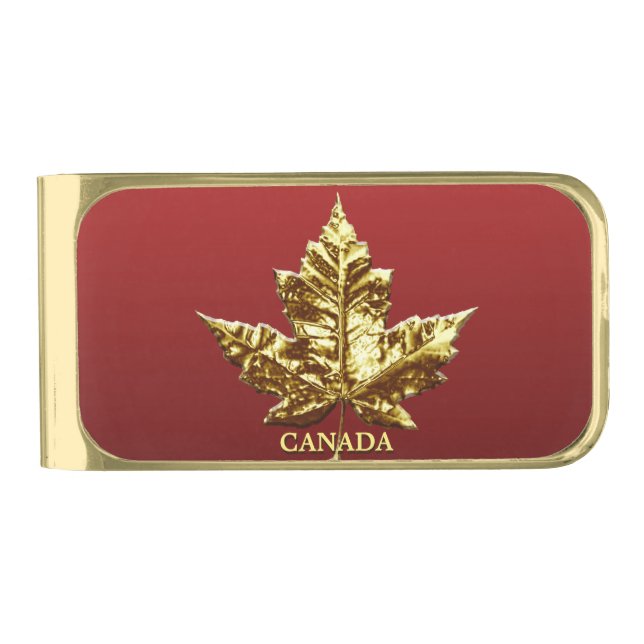 Canada Money Clips Custom Gold Canada Money Clips Gold Finish Money Clip (Front)