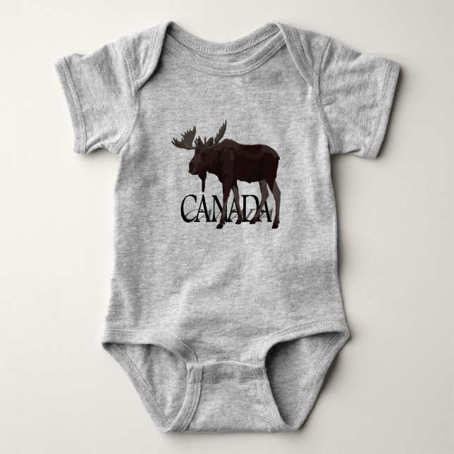 Canada Moose Baby Bodysuit Canada Baby Souvenir (Front)