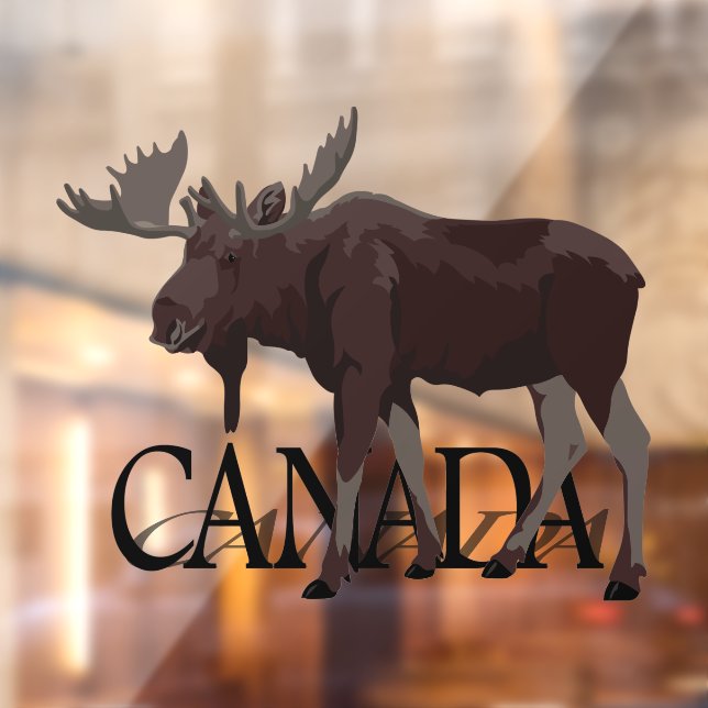 Canada Moose Decal Personalized Moose Window Cling (Sheet 2)