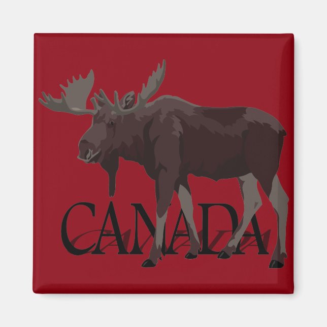 Canada Moose Fridge Magnet Canada Souvenir Magnet (Front)