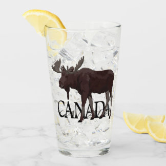 Canada Moose Glasses Personalized Canada Art Gifts