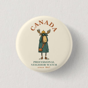 Canada Moose Neighbor Watch Button