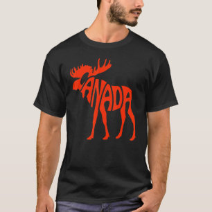 Canada Moose Red White Canadian Pride Canada Day T-Shirt