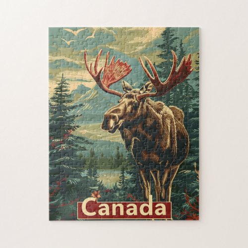 Canada Moose Vintage Jigsaw Puzzle