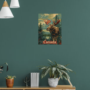 Canada Moose Vintage Poster
