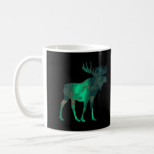 Canada Moose With Northern Light Sky Clouds Nature Coffee Mug