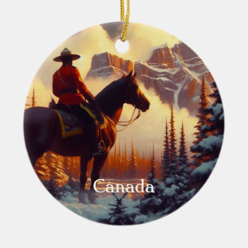 Canada Mounty Rockies Christmas Tree Ornament