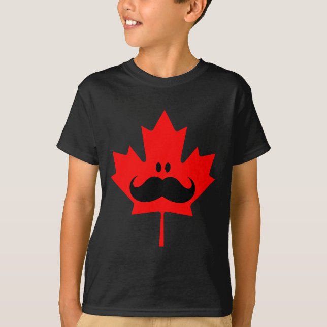 Canada Mustache - A mustache on red maple T-Shirt (Front)
