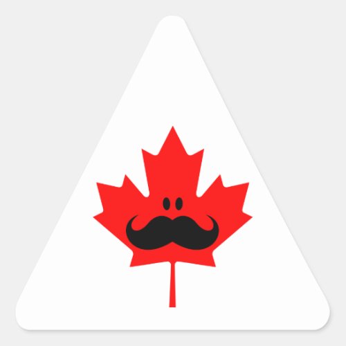 Canada Mustache _ A mustache on red maple Triangle Sticker