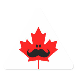 Canada Mustache - A mustache on red maple Triangle Sticker