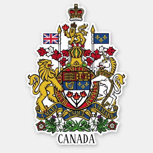 Canada National Coat Of Arms Patriotic Sticker