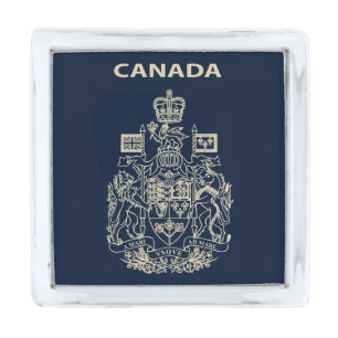 Canada national emblem silver finish lapel pin