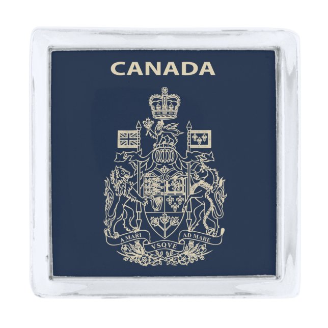Canada national emblem silver finish lapel pin (Front)